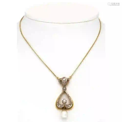 Diamond rose necklace GG / WG 585/