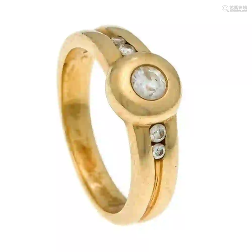 Diamond ring, gold 585/000 with 5