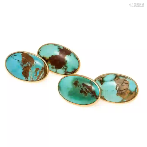 Turquoise cufflinks GG 750/000 uns