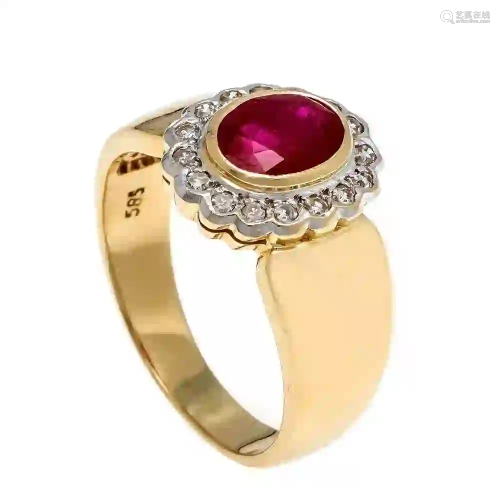 Ruby-diamond ring GG / WG 585/000