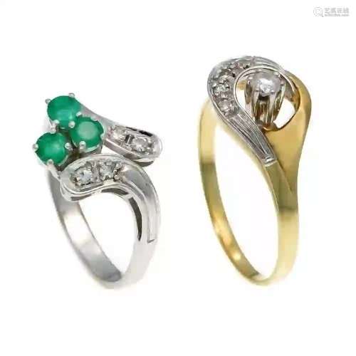 Emerald diamond ring WG 585/000 wi