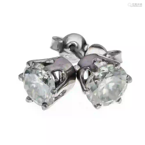 Moissanite ear studs WG 585/000 wi