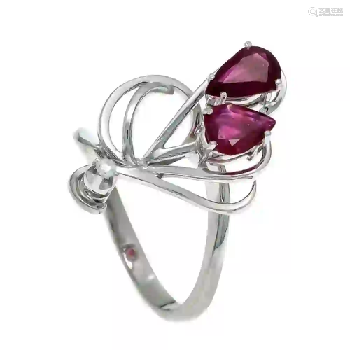 Ruby and diamond ring WG 585/000 w