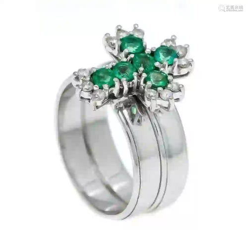 Emerald and diamond ring WG 585/00