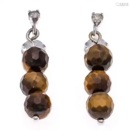 Tiger eye diamond ear studs WG 585