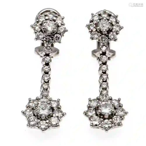 Diamond clip ear studs WG 333/000