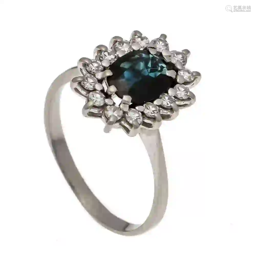 Sapphire diamond ring WG 585/000 w