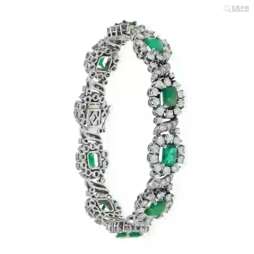 Emerald and diamond bracelet WG 58