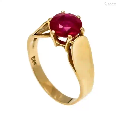 Synthetic ruby ring, GG 585/000 wi