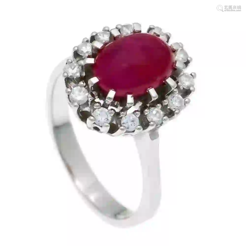 Ruby and diamond ring WG 750/000 w