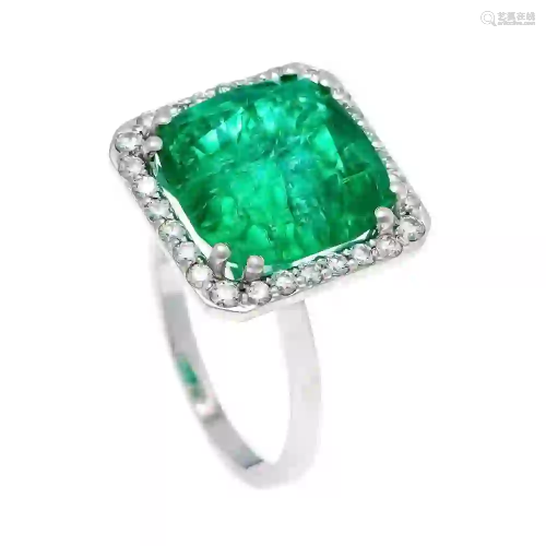 Emerald and diamond ring WG 585/00