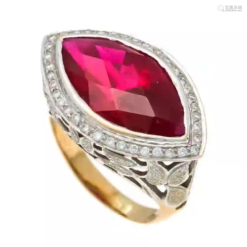 Ruby and diamond ring gold / white