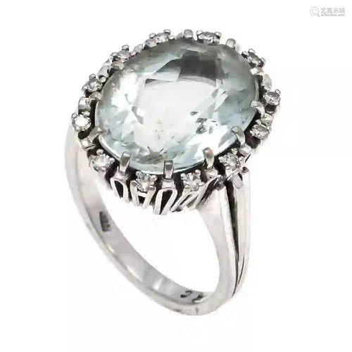 Aquamarine diamond ring WG 585/000