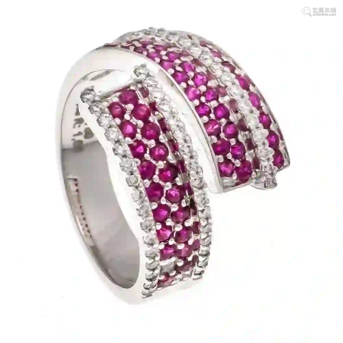Ruby and brilliant ring WG 750/000