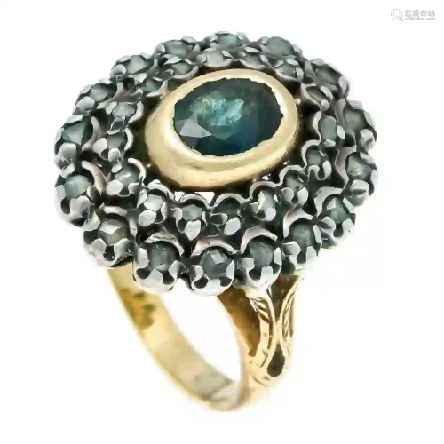 Sapphire diamond rose ring around