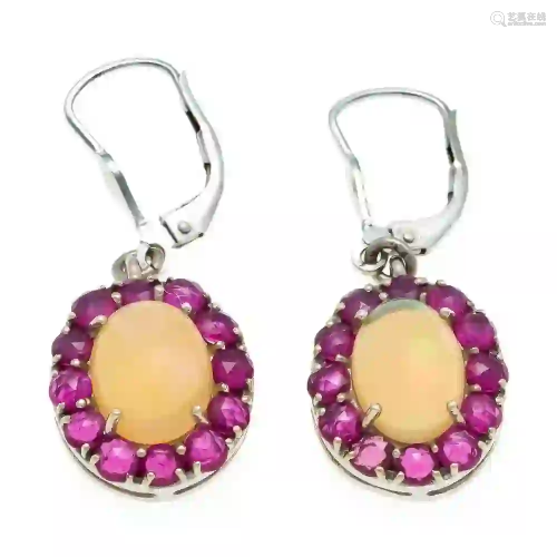 Opal ruby earrings WG 585/000 with