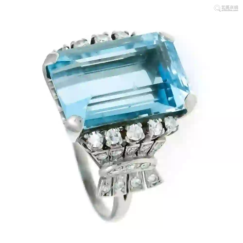 Santa Maria aquamarine diamond rin