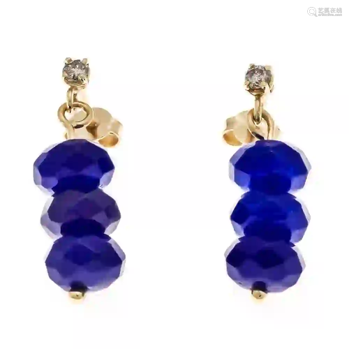 Sapphire and brilliant ear studs G