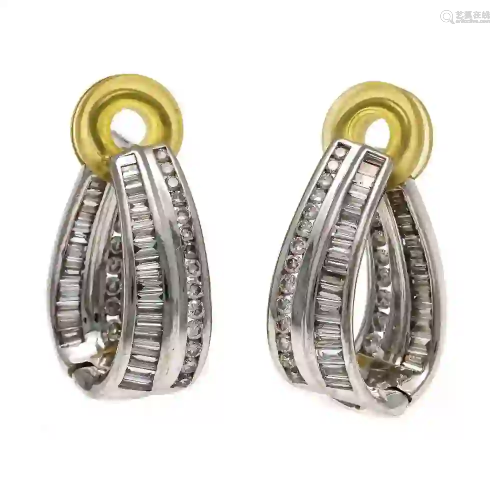 Diamond clip ear studs WG 750/000