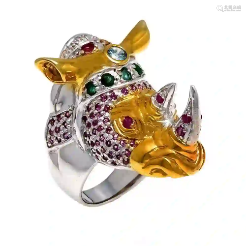 Rhinoceros ring silver 925/000, pa