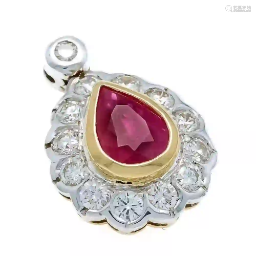 Ruby and diamond pendant GG / WG 5