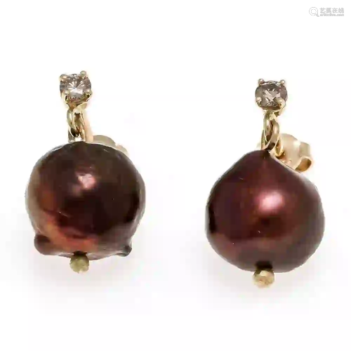 Pearl-brilliant ear studs GG 585/0