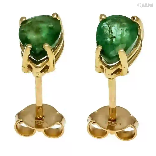 Emerald ear studs GG 585/000 with