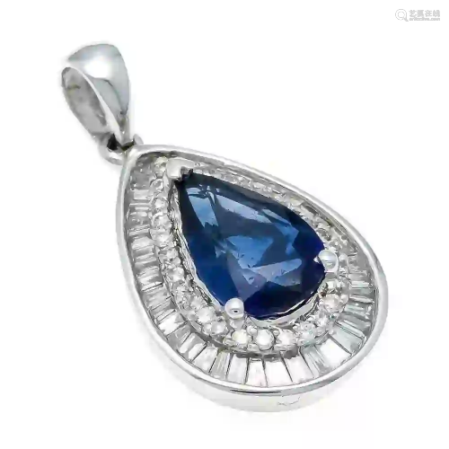Sapphire diamond pendant WG 750/00