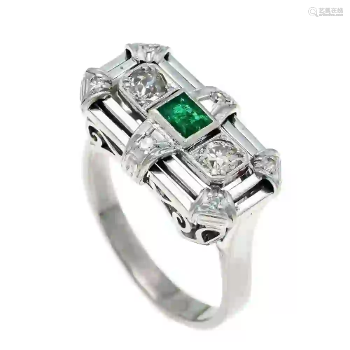 Art Deco emerald old European cut