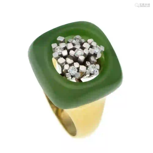Jade diamond ring GG 585/000 with