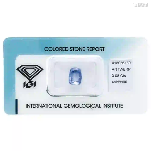 Natural Ceylon sapphire 3.08 ct, v