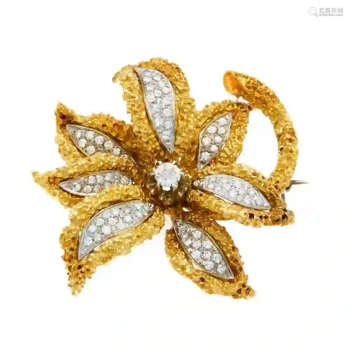 Diamond brooch GG / WG 750/000 wit