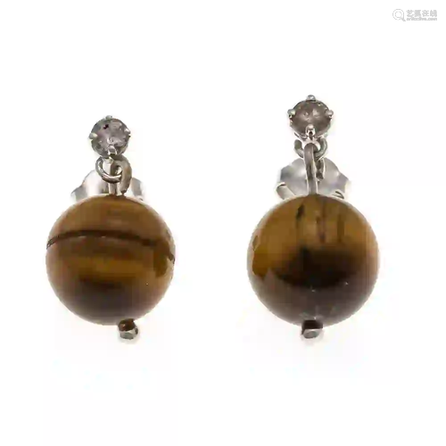 Tiger eye diamond ear studs WG 585