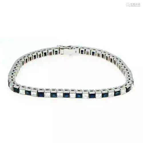 Sapphire-diamond bracelet WG 750/0