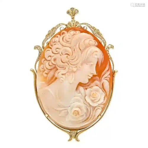 Shell gem pendant / brooch GG 585/