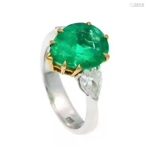 Emerald diamond ring WG 750/000 wi