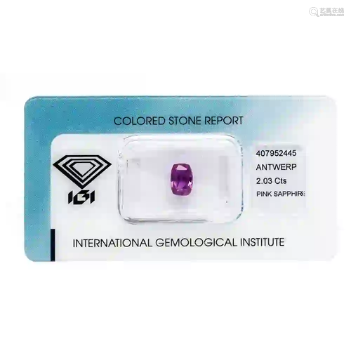 Natural pink sapphire 2.03 ct, cus