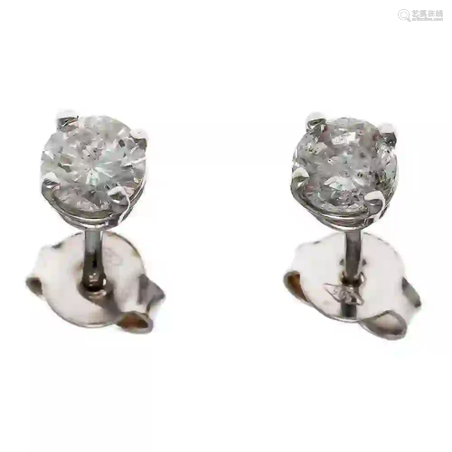 Brilliant ear studs WG 585/000 wit