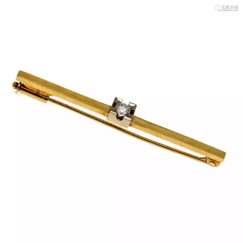 Diamond brooch gold 750/000 with a