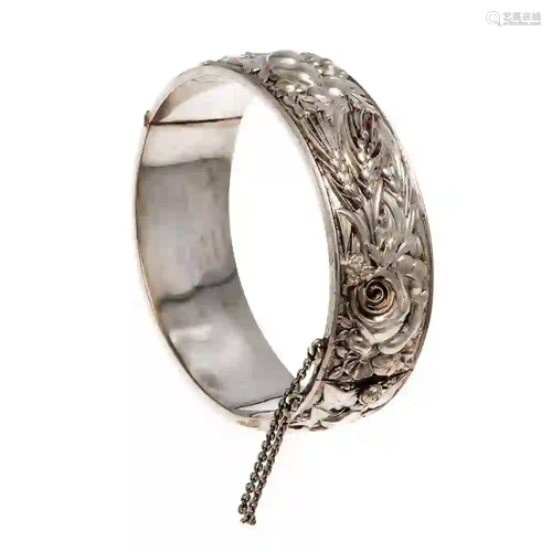 Art Nouveau folding bangle silver