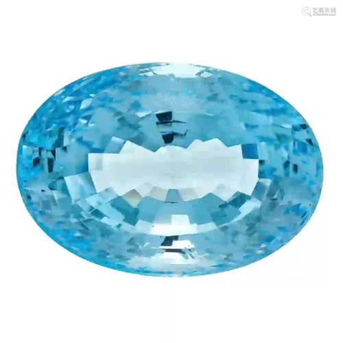 Blue topaz 188.8 ct, oval step cut