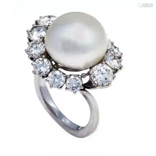 Pearl and diamond ring WG 585/000