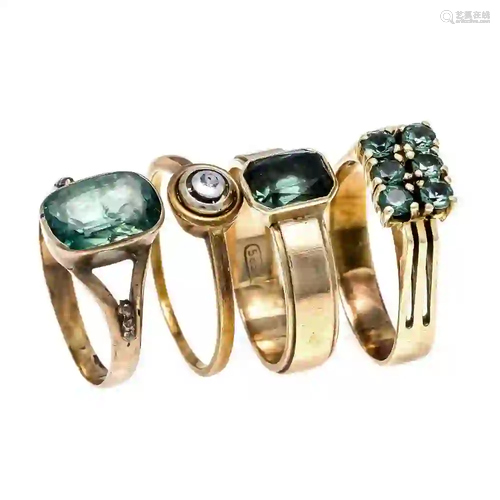 Mixed lot of 4 rings GG 585/000 wi