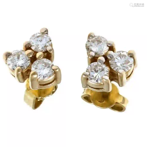 Diamond ear studs GG 750/000 with