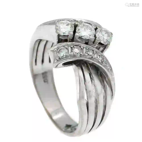 Diamond ring WG 750/000 with 7 bri