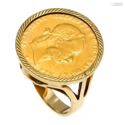 Coin ring GG 585/000 with 10 Austr