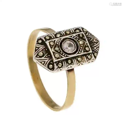 Marcasite ring gold and silver wit