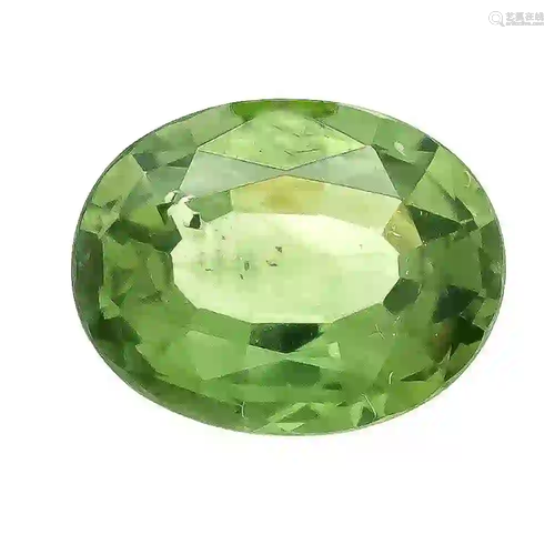 Green sapphire 2.19 ct, oval fac.,