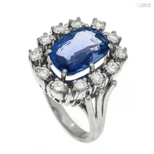 Sapphire and diamond ring WG 750/0