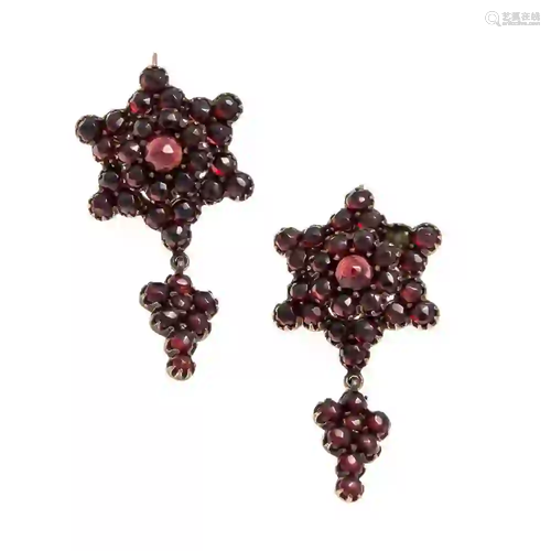 Garnet earrings silver 925/000 ros